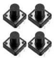 Tact Switch 12x12x12mm Buton - DELTASET ELEKTRONİK